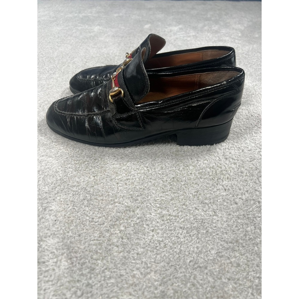 Gucci‎ Vintage Mens Horsebit Loafers Black Patent Leather Size 41.5 M Italy - Picture 3 of 11